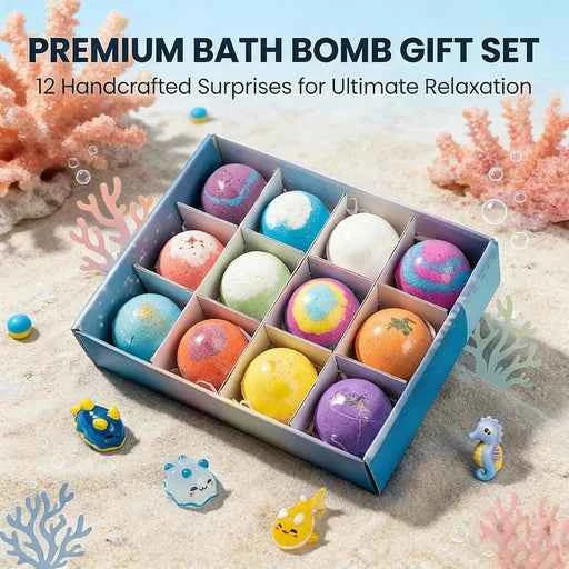 Gift Set Of 12 Bath Bombs For Kids