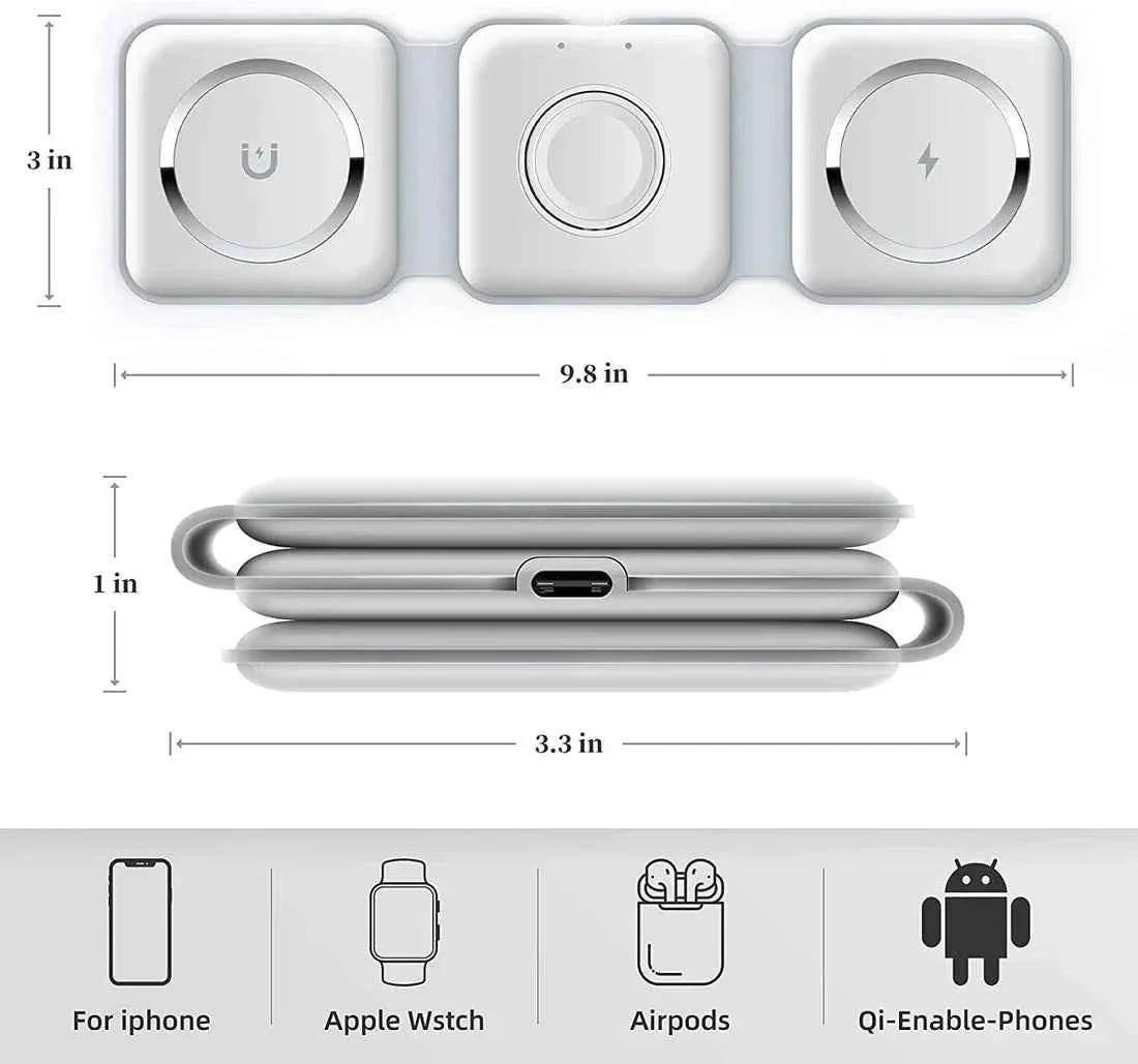 3-in-1 Wireless Charger for Effortless Device Charging