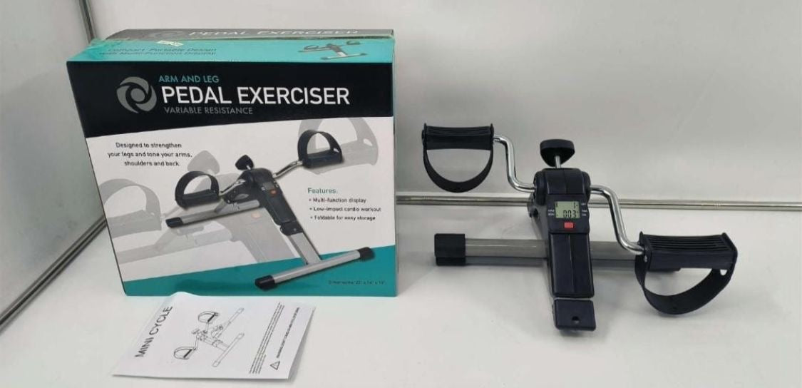Mini Portable Exercise Pedal Home Exerciser Bike Best Arm Leg Peddler Machine Mini Spinning Bicycle Led Screen Display Sport Gym Equipment, Foldable