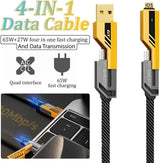 4 in 1 Car Charging Cable for Ultimate On-the-Go Power Solutions