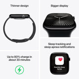 Apple Logo Watch Series 10 – GPS, 46mm, Jet Black, Sport Band