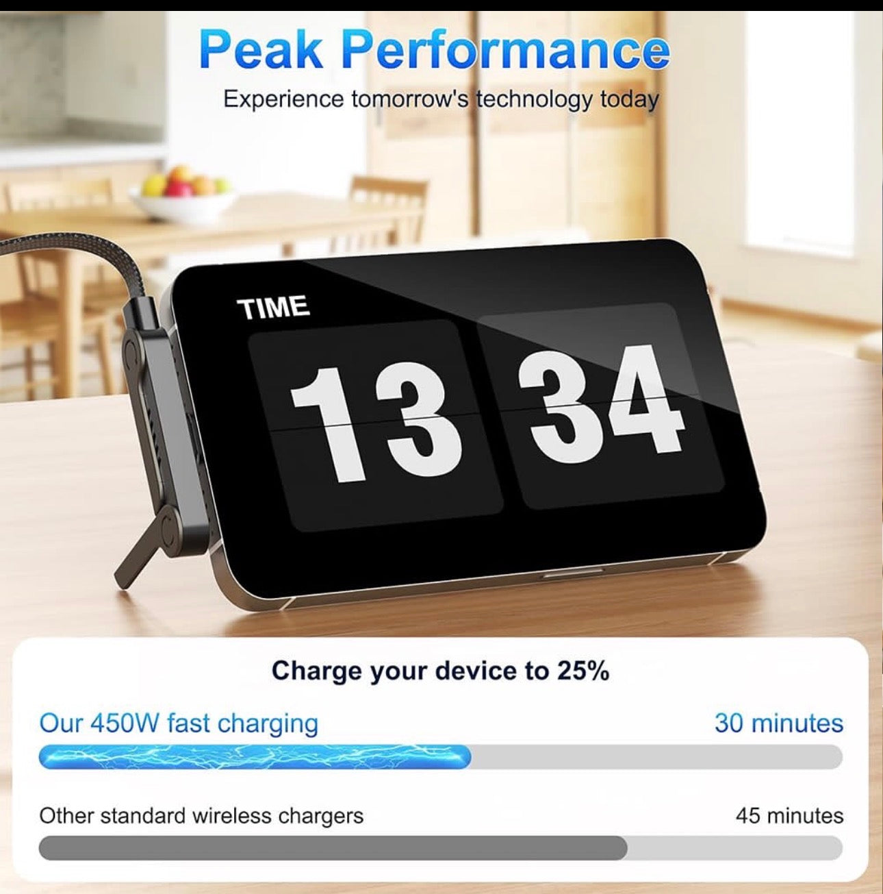 240W Fast Charging Type-C Cable with Foldable Phone Holder | Magnetic Rotating Stand Cable | Durable Braided USB-C Charger